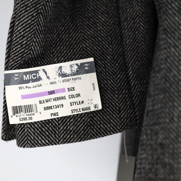 Michael Kors Men's Herringbone Wool Blend Pike Classic-Fit Overcoat Size 50R - Picture 8 of 10